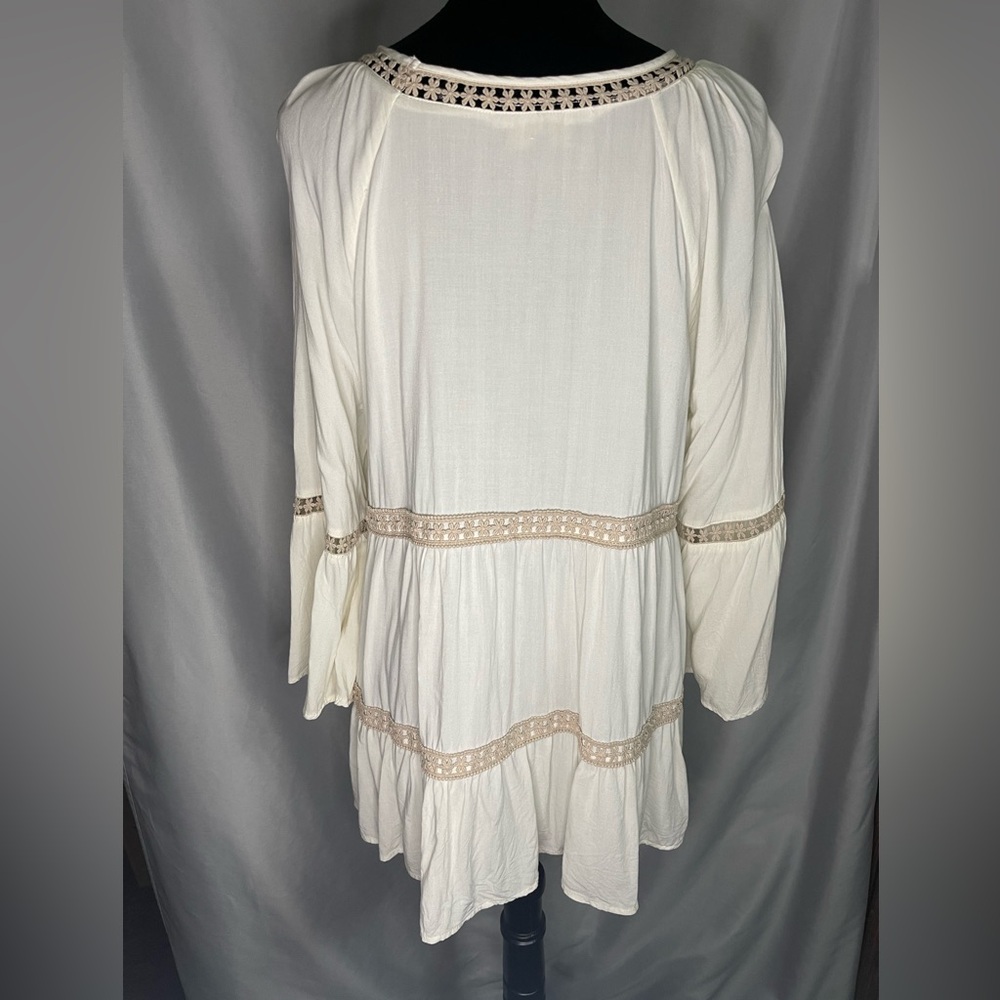 Melissa Paige Women’s Boho Peasant Tunic Top Blouse Bell Sleeves Sz XL NWOT - Picture 2 of 11